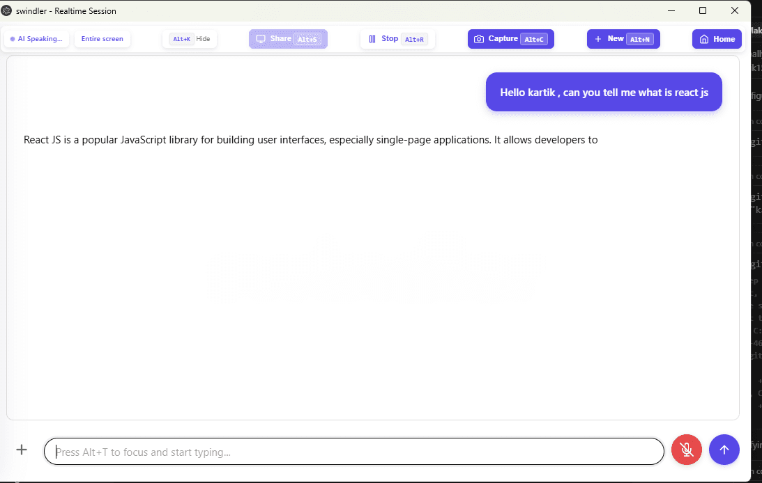 AI answering from system audio